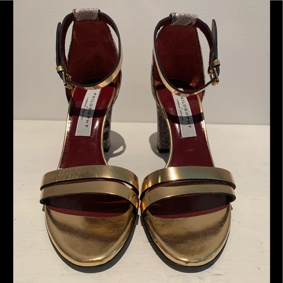 NWT PHILOSOPHY di LORENZO SERAFINI Gold heels - Picture 2 of 4